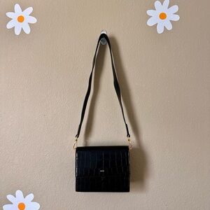 JW PEI Mini‎ Flap Black Croc Crossbody